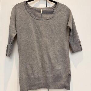 Women's Crewneck 3/4 Sleeve Sweater - Gray
